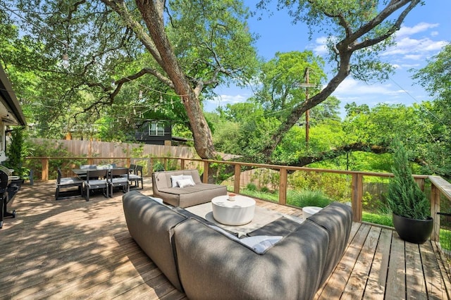 8714 Silverhill Ln, Austin, TX 78759 - deck with an outdoor hangout area and outdoor dining area