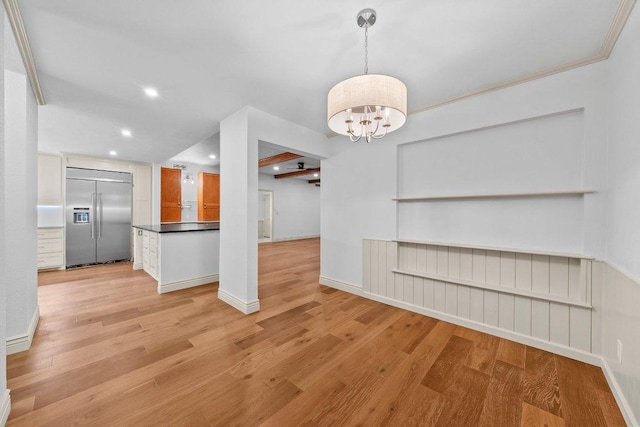 406 N Coronado Dr, Kerrville, TX 78028 - unfurnished dining area with light wood-style flooring, recessed lighting, and a chandelier