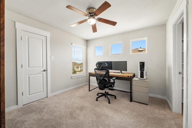 1516 Honaker Way, Leander, TX 78641 - carpeted office space with ceiling fan and baseboards