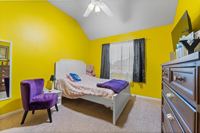 3516 Valley Mist Ct, Temple, TX 76502 - carpeted bedroom with vaulted ceiling and a ceiling fan
