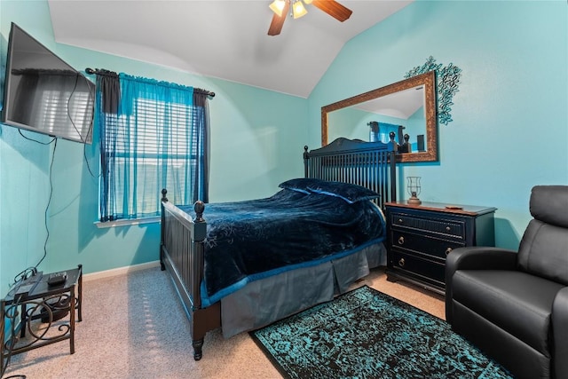 3516 Valley Mist Ct, Temple, TX 76502 - bedroom with lofted ceiling, carpet flooring, and ceiling fan