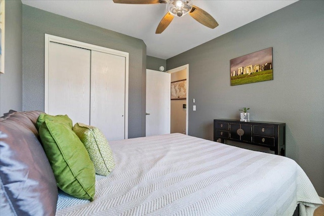 2321 Kale Dr, Austin, TX 78725 - bedroom featuring a closet and ceiling fan