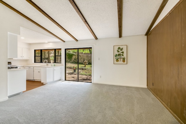 8702 Wildridge Dr, Austin, TX 78759 - unfurnished living room with light colored carpet and a sink