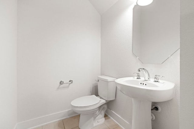 265 Tierra Trl, Dripping Springs, TX 78620 - bathroom with tile patterned flooring and lofted ceiling