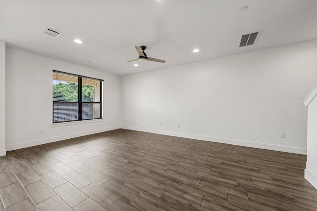 12315 Maypole Bnd Unit 1002, Austin, TX 78717 - unfurnished room with dark wood-type flooring, a ceiling fan, and recessed lighting