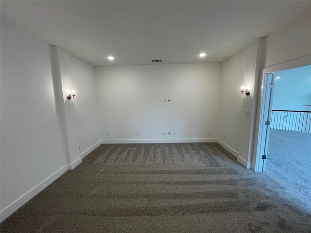 221 Camille St, Leander, TX 78641 - unfurnished room with dark carpet and recessed lighting
