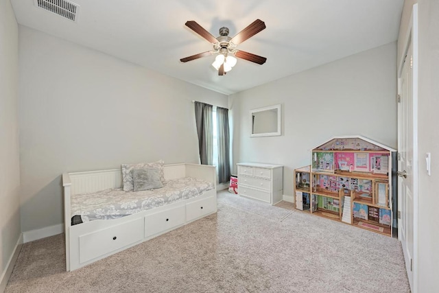 3105 Mccurdy St, Austin, TX 78723 - bedroom featuring light carpet and a ceiling fan
