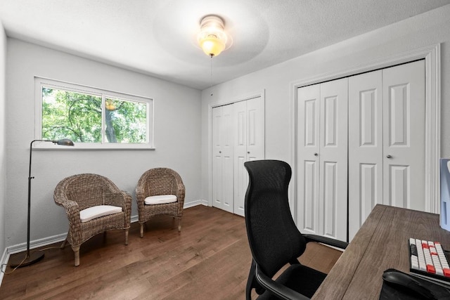 507 S Lake Creek Dr, Round Rock, TX 78681 - office featuring dark wood-style flooring and baseboards