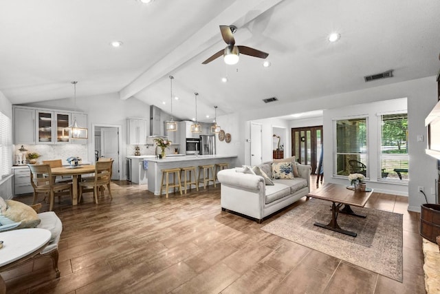 507 S Lake Creek Dr, Round Rock, TX 78681 - living room featuring a ceiling fan and wood finished floors