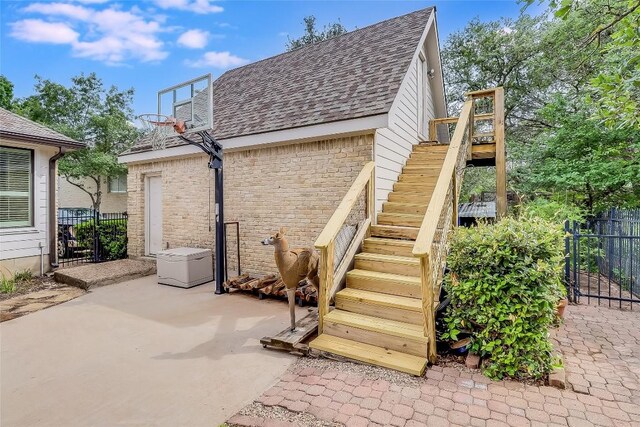3110 Barton Point Dr, Austin, TX 78733 - view of patio / terrace featuring stairs