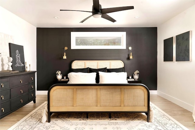 5806 Burnhill Dr, Austin, TX 78745 - bedroom featuring wood finished floors, recessed lighting, and a ceiling fan