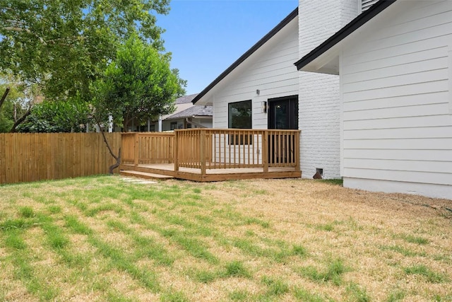5806 Burnhill Dr, Austin, TX 78745 - view of yard with a wooden deck