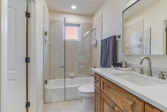 6717 Valburn Dr, Austin, TX 78731 - full bathroom featuring vanity, shower / washtub combination, and tile patterned floors