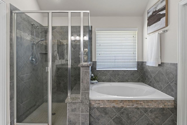 19825 Rhiannon Ln, Pflugerville, TX 78660 - bathroom featuring a garden tub and a shower stall