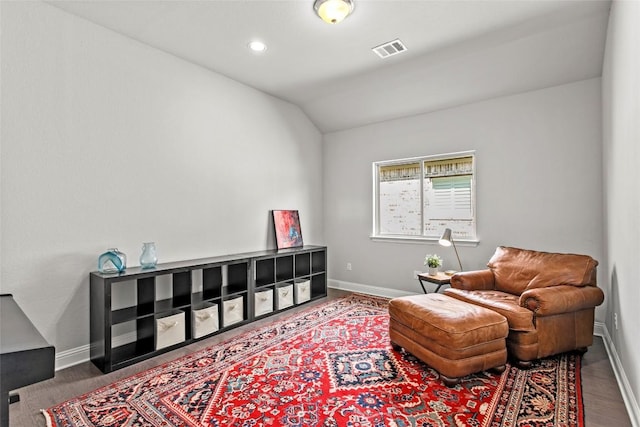 226 Brentwood Dr, Austin, TX 78737 - sitting room featuring baseboards and vaulted ceiling