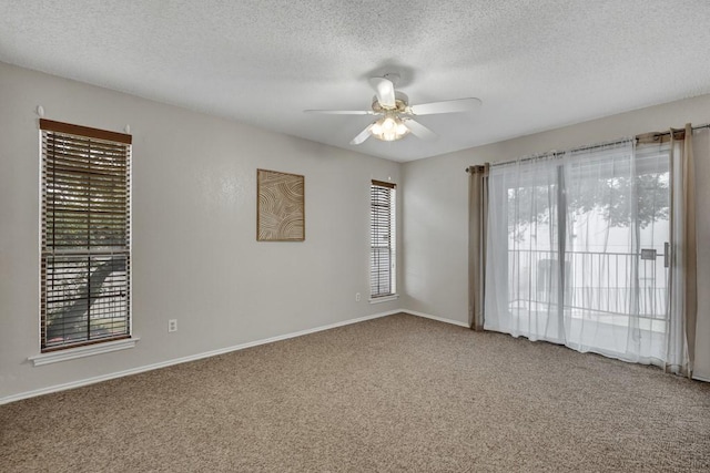1202 Thorpe Ln Unit 708, San Marcos, TX 78666 - carpeted spare room with healthy amount of natural light, ceiling fan, and a textured ceiling