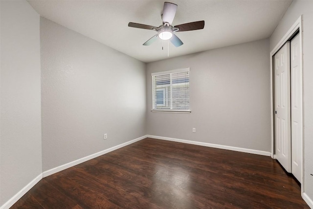 1704 Big Bend Dr, Cedar Park, TX 78613 - unfurnished bedroom featuring wood finished floors, a closet, and ceiling fan