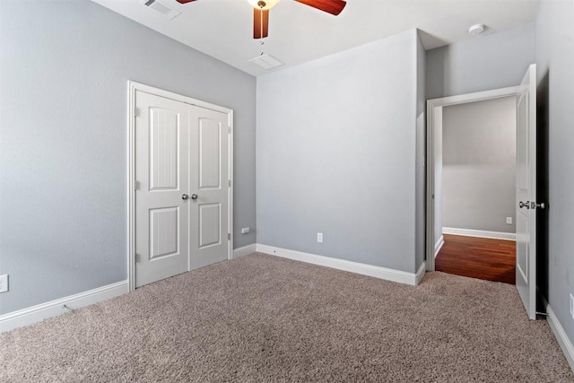 3041 Agave Loop, Round Rock, TX 78681 - unfurnished bedroom featuring carpet, a closet, and ceiling fan