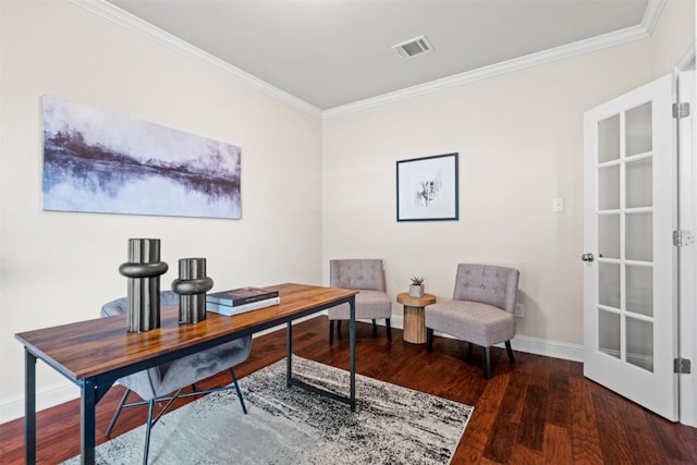 3041 Agave Loop, Round Rock, TX 78681 - office space featuring crown molding, wood finished floors, and french doors
