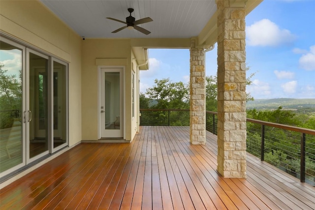 4001 Firstview Dr, Austin, TX 78731 - deck featuring a ceiling fan