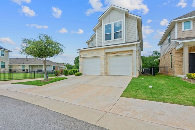2800 Joe Dimaggio Blvd Unit 84, Round Rock, TX 78665 - view of front facade featuring driveway, stone siding, a garage, board and batten siding, and a residential view