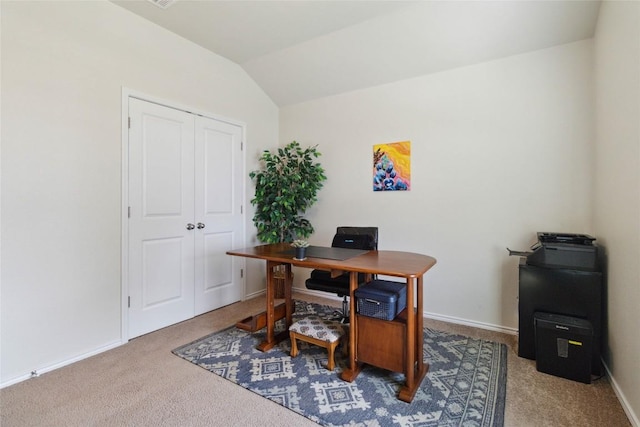132 Sage Meadows Dr, San Marcos, TX 78666 - carpeted office with vaulted ceiling and baseboards