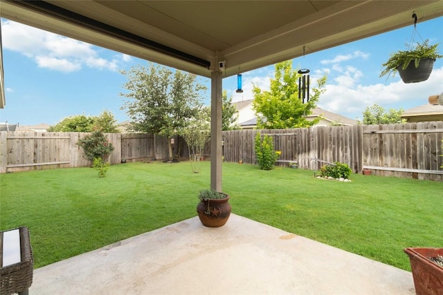 132 Sage Meadows Dr, San Marcos, TX 78666 - fenced backyard with a patio area