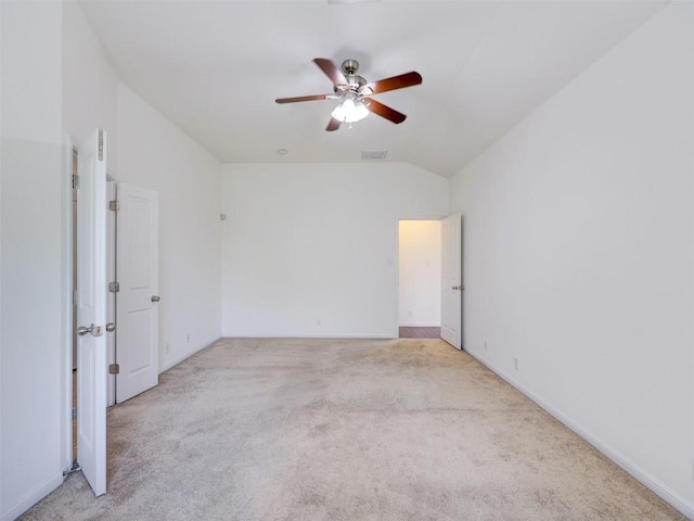11600 Yeadon Way, Austin, TX 78717 - spare room with a ceiling fan, light carpet, and lofted ceiling