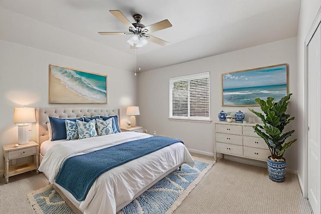 1532 Homewood Cir, Round Rock, TX 78665 - bedroom featuring light colored carpet and a ceiling fan