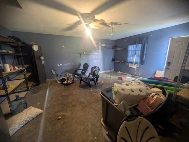 1608 Peridot Rd, Pflugerville, TX 78660 - bedroom featuring unfinished concrete flooring and a ceiling fan