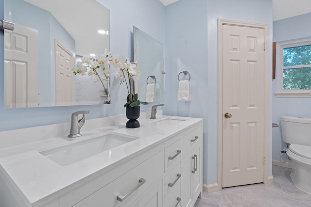 8206 Avocet Dr, Austin, TX 78745 - bathroom with double vanity and tile patterned flooring