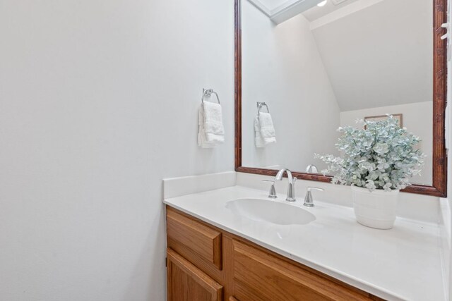 8206 Avocet Dr, Austin, TX 78745 - bathroom with vanity and vaulted ceiling