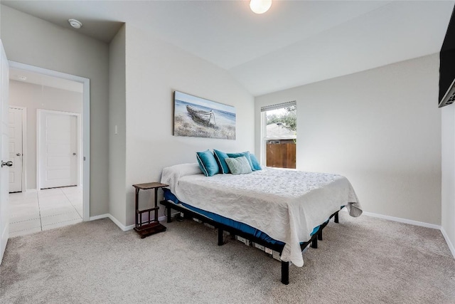 1901 Owens Ln, Lago Vista, TX 78645 - bedroom with light carpet and lofted ceiling