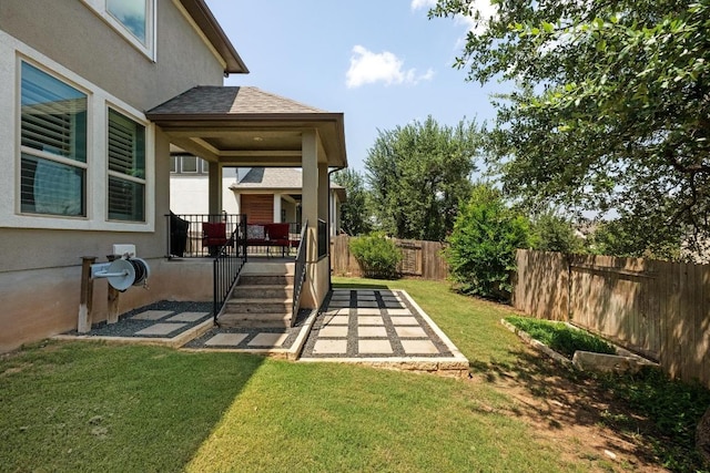 15913 Villa Frontera Dr, Bee Cave, TX 78738 - view of yard with a porch