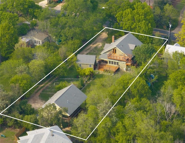 1917 Miles Ave, Austin, TX 78745 - view from above of property with property boundaries highlighted