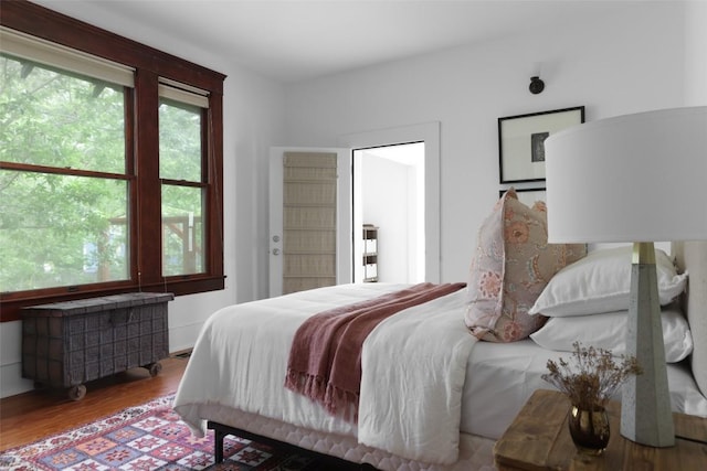 1917 Miles Ave, Austin, TX 78745 - bedroom with wood finished floors and radiator