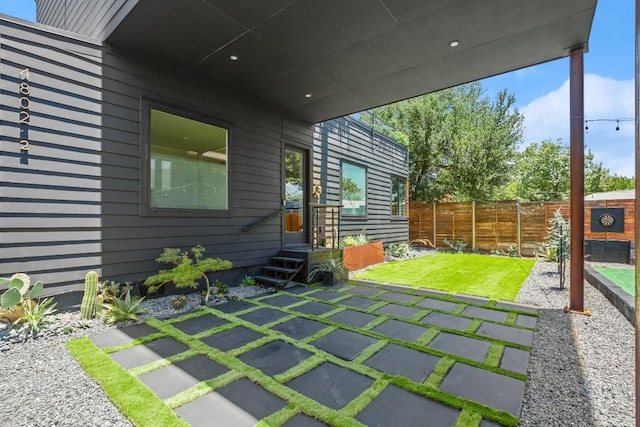 4802 Gladeview Dr Unit 2, Austin, TX 78745 - fenced backyard with a patio