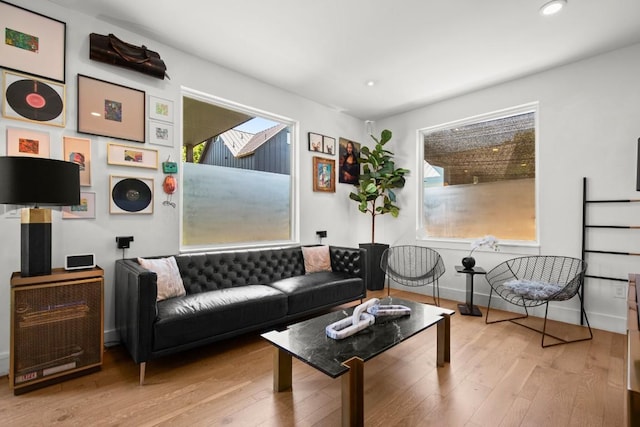 4802 Gladeview Dr Unit 2, Austin, TX 78745 - living area with hardwood / wood-style floors and recessed lighting