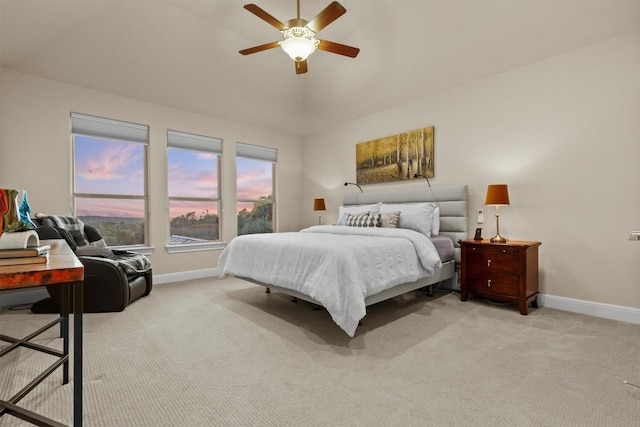 9110 Bayshore Bnd Unit 30, Austin, TX 78726 - bedroom with light colored carpet, vaulted ceiling, and ceiling fan