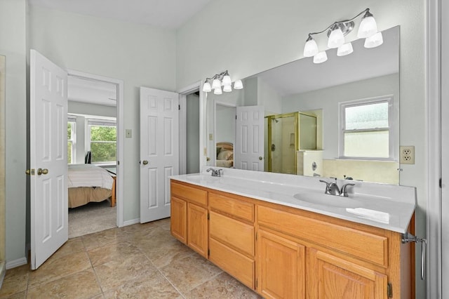 6712 Shiner St, Austin, TX 78729 - ensuite bathroom with a stall shower and double vanity