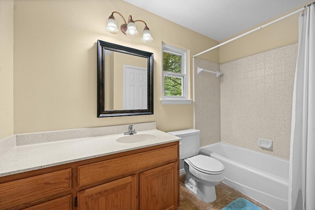 6712 Shiner St, Austin, TX 78729 - full bathroom featuring vanity, shower / tub combo with curtain, and tile patterned flooring