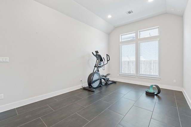164 Mary Cornelia Cv, Buda, TX 78610 - workout area with vaulted ceiling and recessed lighting