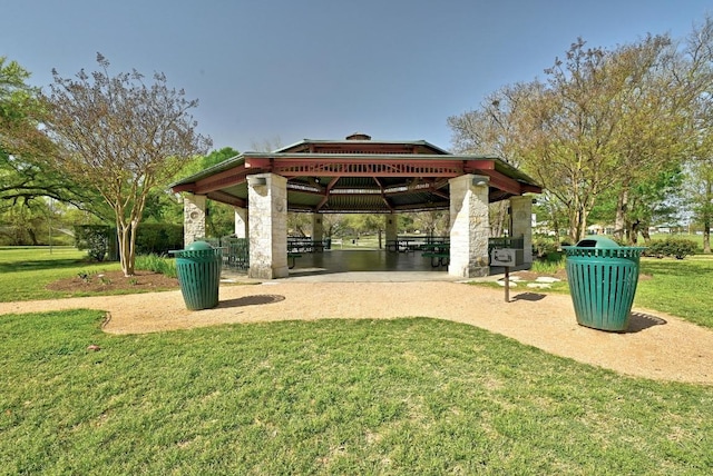 101 Desert Highlands Trl, Round Rock, TX 78665 - view of community featuring a gazebo and a lawn