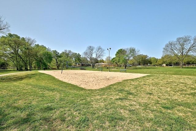 101 Desert Highlands Trl, Round Rock, TX 78665 - surrounding community with volleyball court and a yard