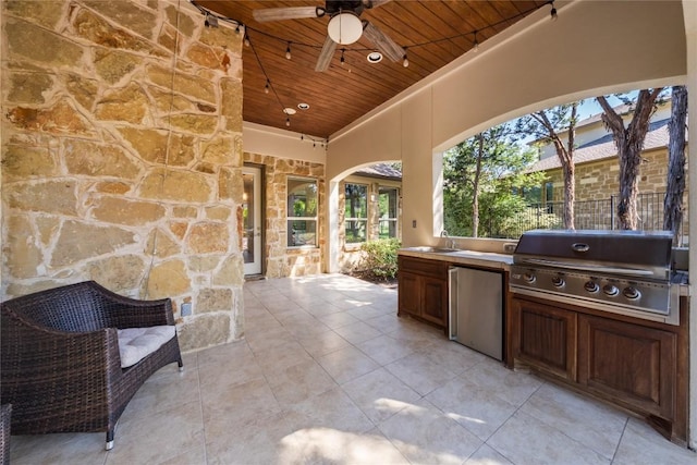 108 Kildrummy Ln, Lakeway, TX 78738 - view of patio / terrace featuring exterior kitchen and ceiling fan