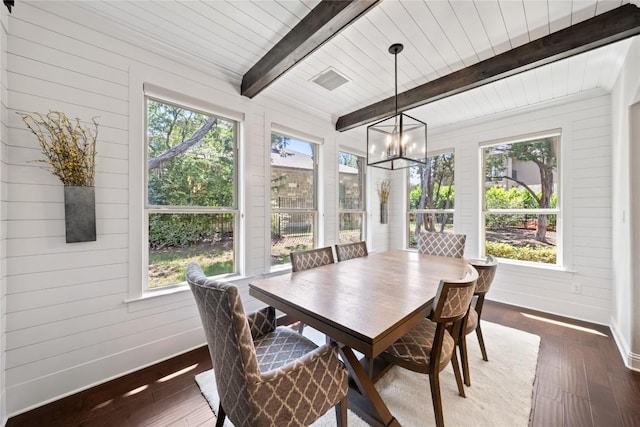 108 Kildrummy Ln, Lakeway, TX 78738 - sunroom / solarium featuring healthy amount of natural light, beamed ceiling, and a chandelier