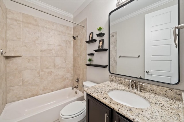 108 Kildrummy Ln, Lakeway, TX 78738 - bathroom featuring vanity, crown molding, and  shower combination