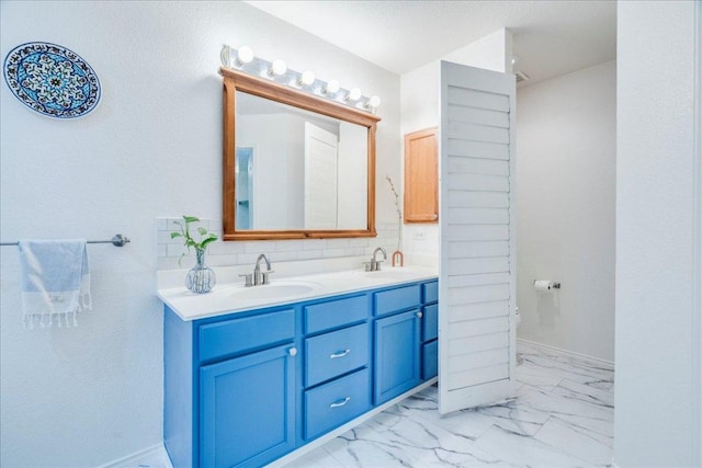 200 S Prairie Ln, Georgetown, TX 78633 - full bath with double vanity and marble finish floors