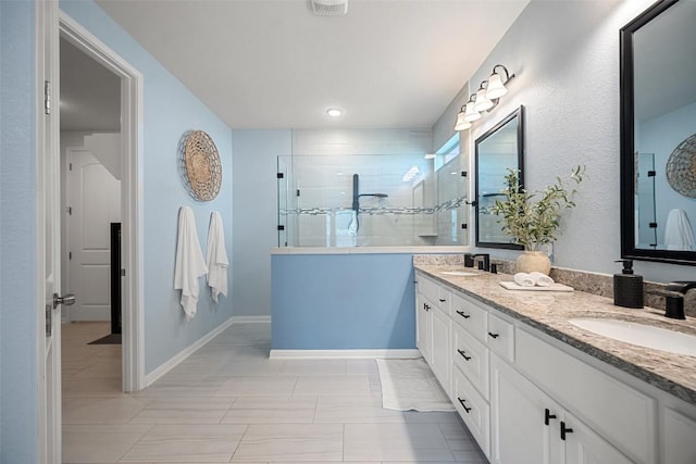 2541 Reunion Blvd, Austin, TX 78737 - full bathroom with double vanity and a walk in shower