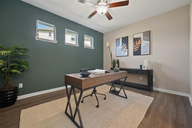 2541 Reunion Blvd, Austin, TX 78737 - home office featuring wood finished floors and a ceiling fan